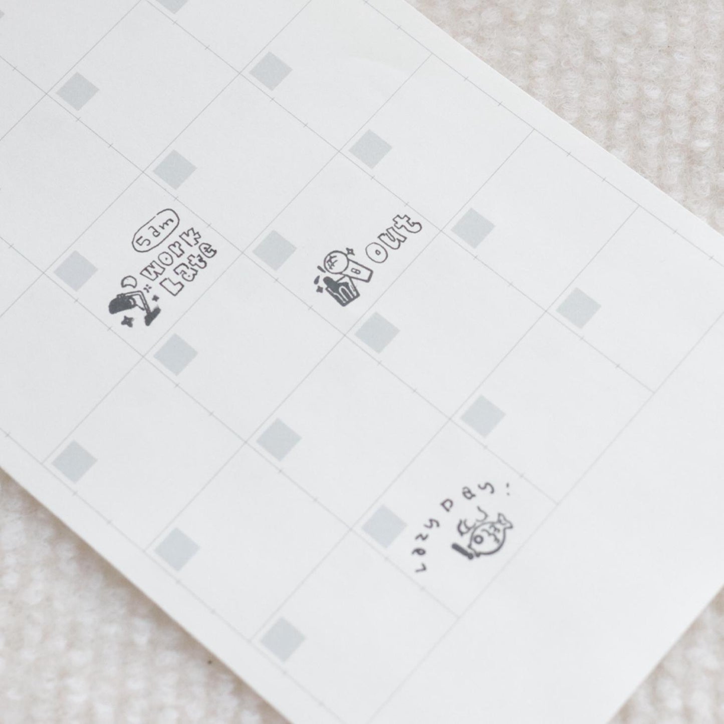 Cat Lover / Daily Work / Social Media Wooden Rubber Stamps , Nine-compartment wooden box
