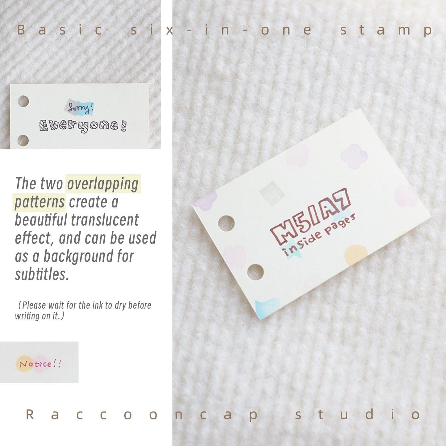 Basic Six-In-One Stamps ( Can be used to self-print M5/A7 inserts )