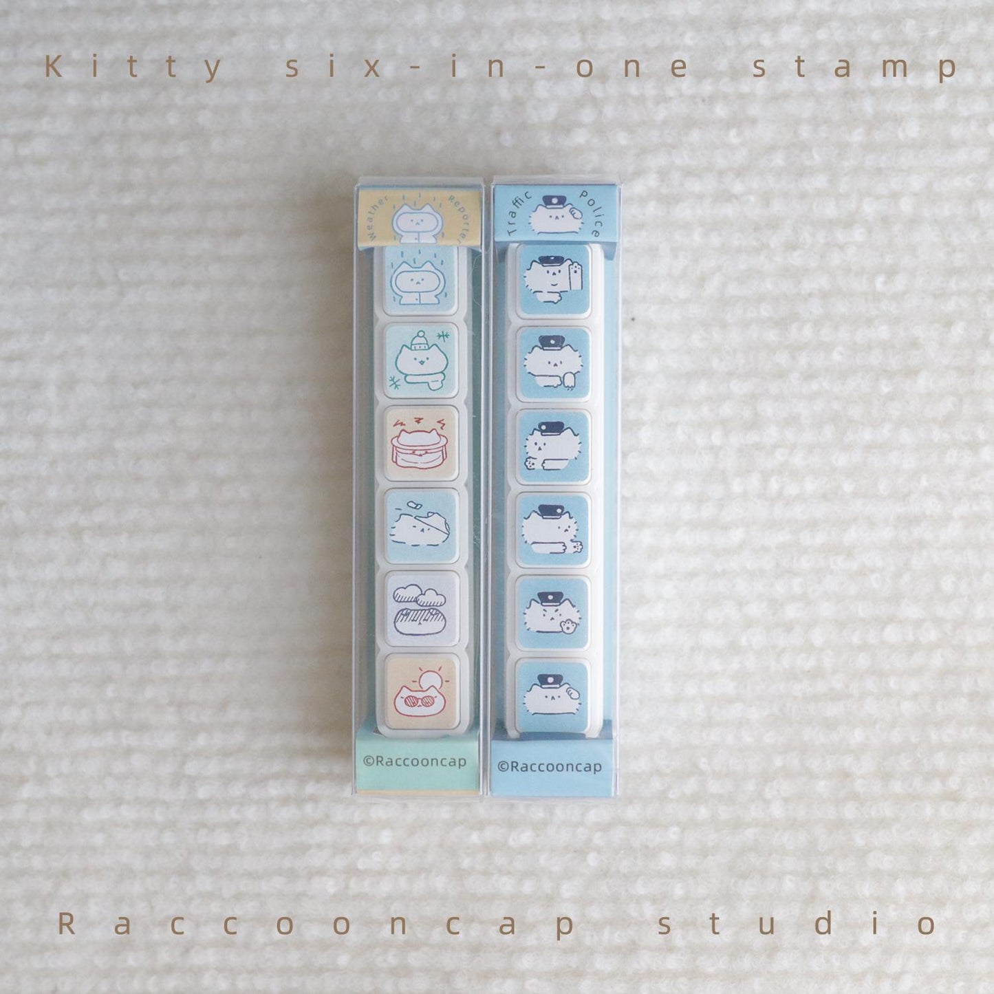 Kitty Weatherman / Kitty Policeman Six-In-One Stamps