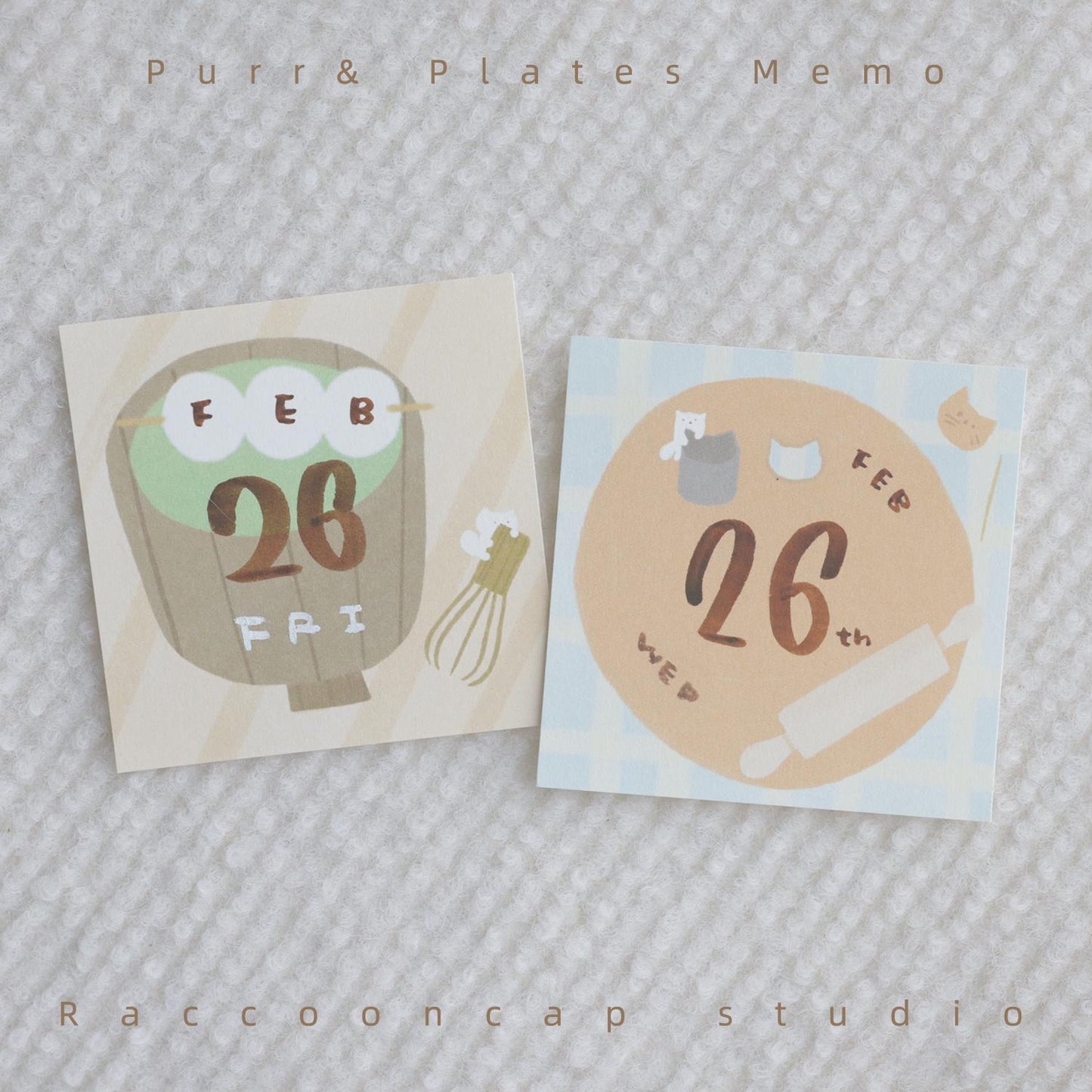 Purr & Plates Non-sticky Kitty Memo Pad