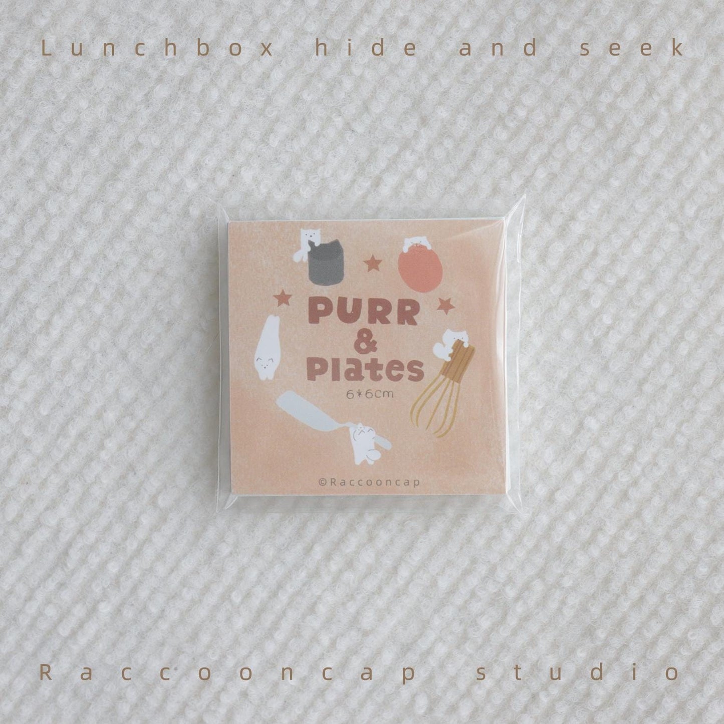 Purr & Plates Non-sticky Kitty Memo Pad