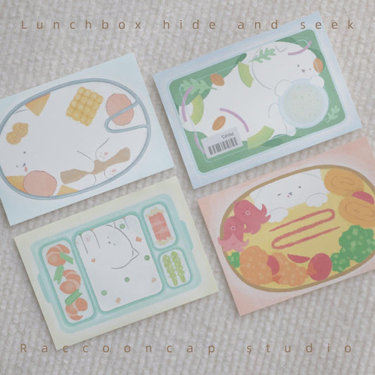 Kitty Lunchbox Hide-and-Seek Non-sticky Memo Pad