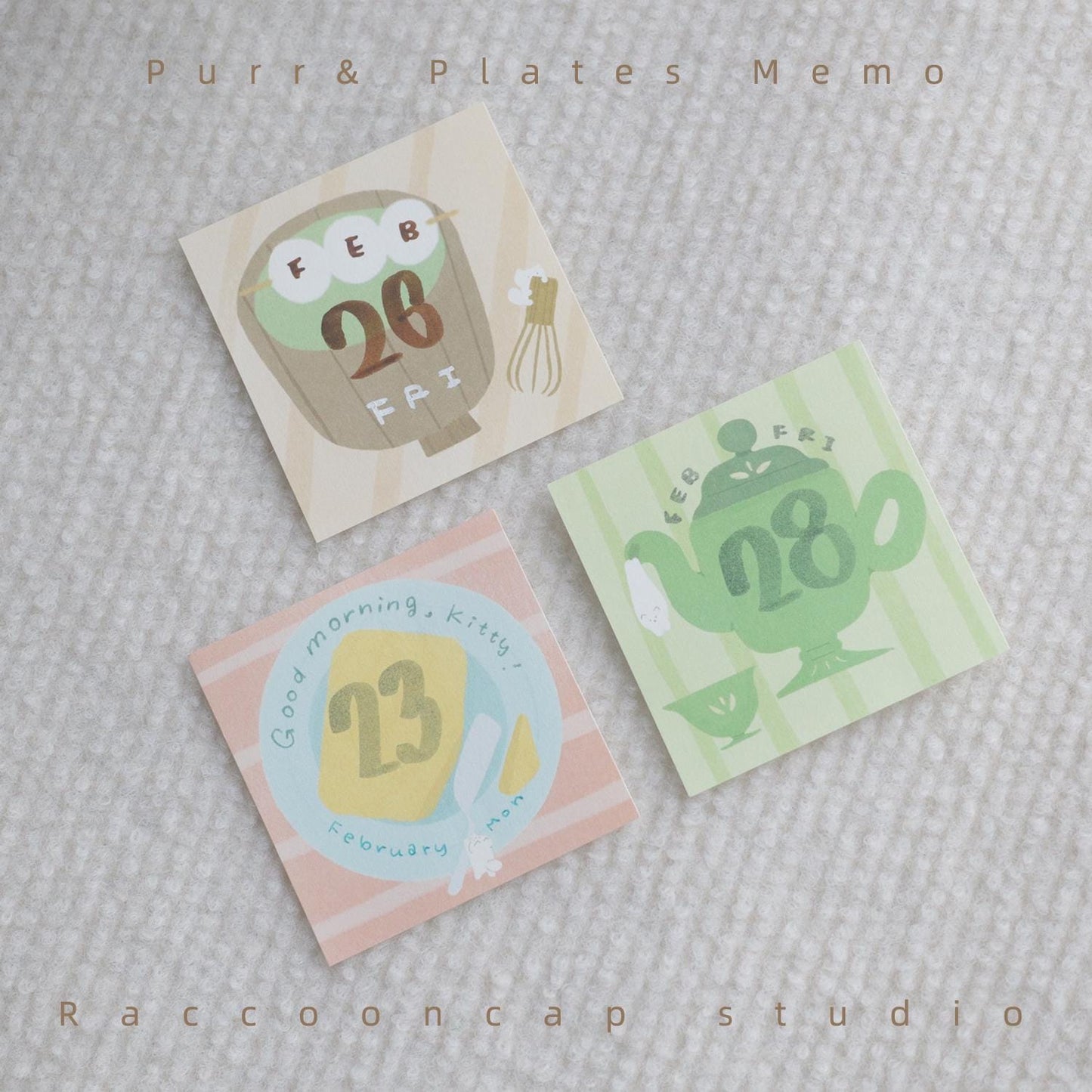 Purr & Plates Non-sticky Kitty Memo Pad