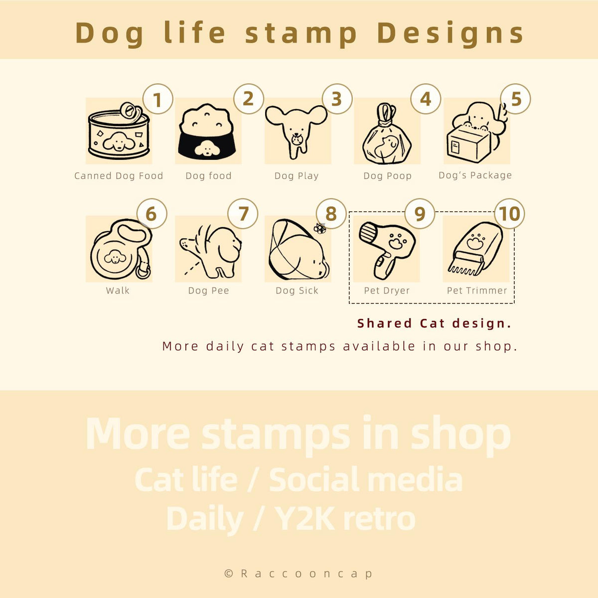 Dog Daily Life Stamp Wooden Rubber Stamps Puppy Stamps