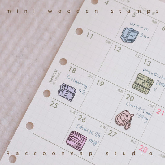 Y2K retro stamp Beech wood Rubber Stamps Vintage Stamps
