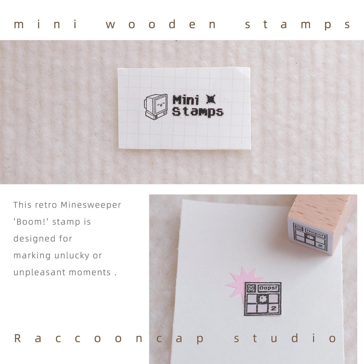 Y2K retro stamp Beech wood Rubber Stamps Vintage Stamps