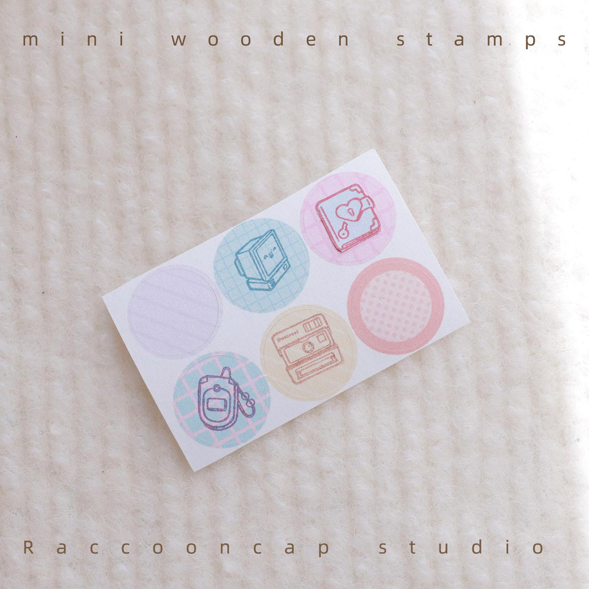 Y2K retro stamp Beech wood Rubber Stamps Vintage Stamps