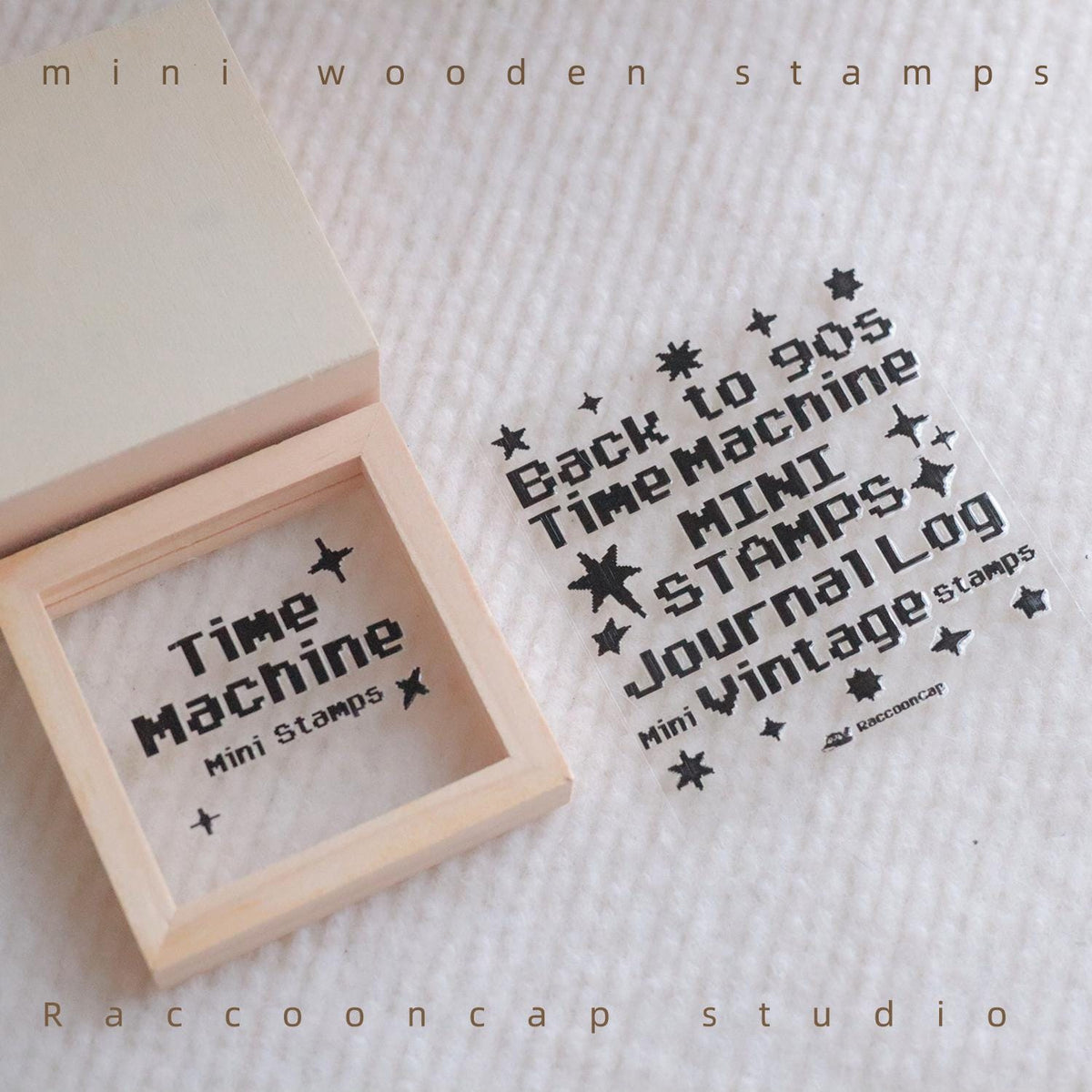 Y2K retro stamp Beech wood Rubber Stamps Vintage Stamps