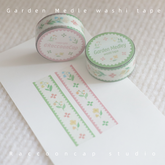 Garden Medley / Lavender Dream Floral Stitched Washi Tape