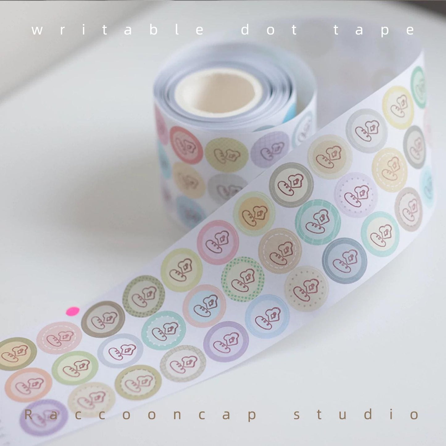 Printable / Writable Dot Sticker Roll （ Specially designed for small-sized Stamps ）