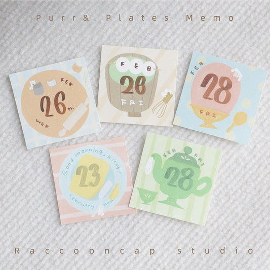 Purr & Plates Non-sticky Kitty Memo Pad