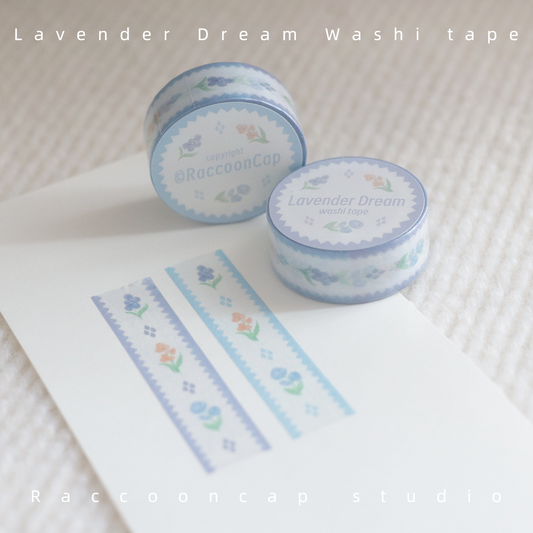 Garden Medley / Lavender Dream Floral Stitched Washi Tape