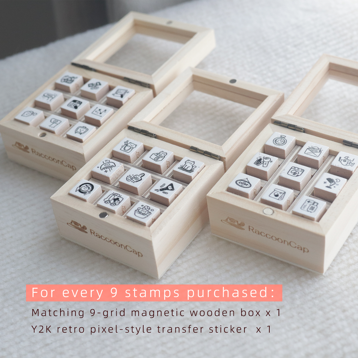 Y2K retro stamp Beech wood Rubber Stamps Vintage Stamps